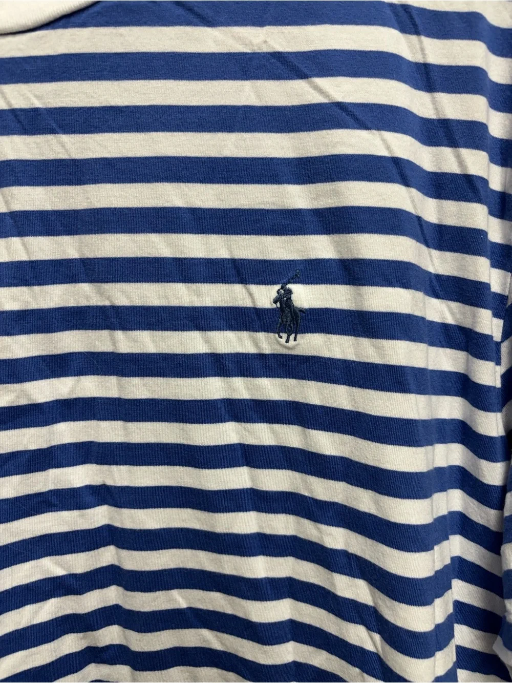 Polo by Ralph Lauren Blue & White Striped Crew Neck T-Shirt XL
